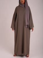 Load image into Gallery viewer, Olive Contrast Stitch Closed Abaya
