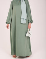 Load image into Gallery viewer, Mint Sienna Satin Abaya
