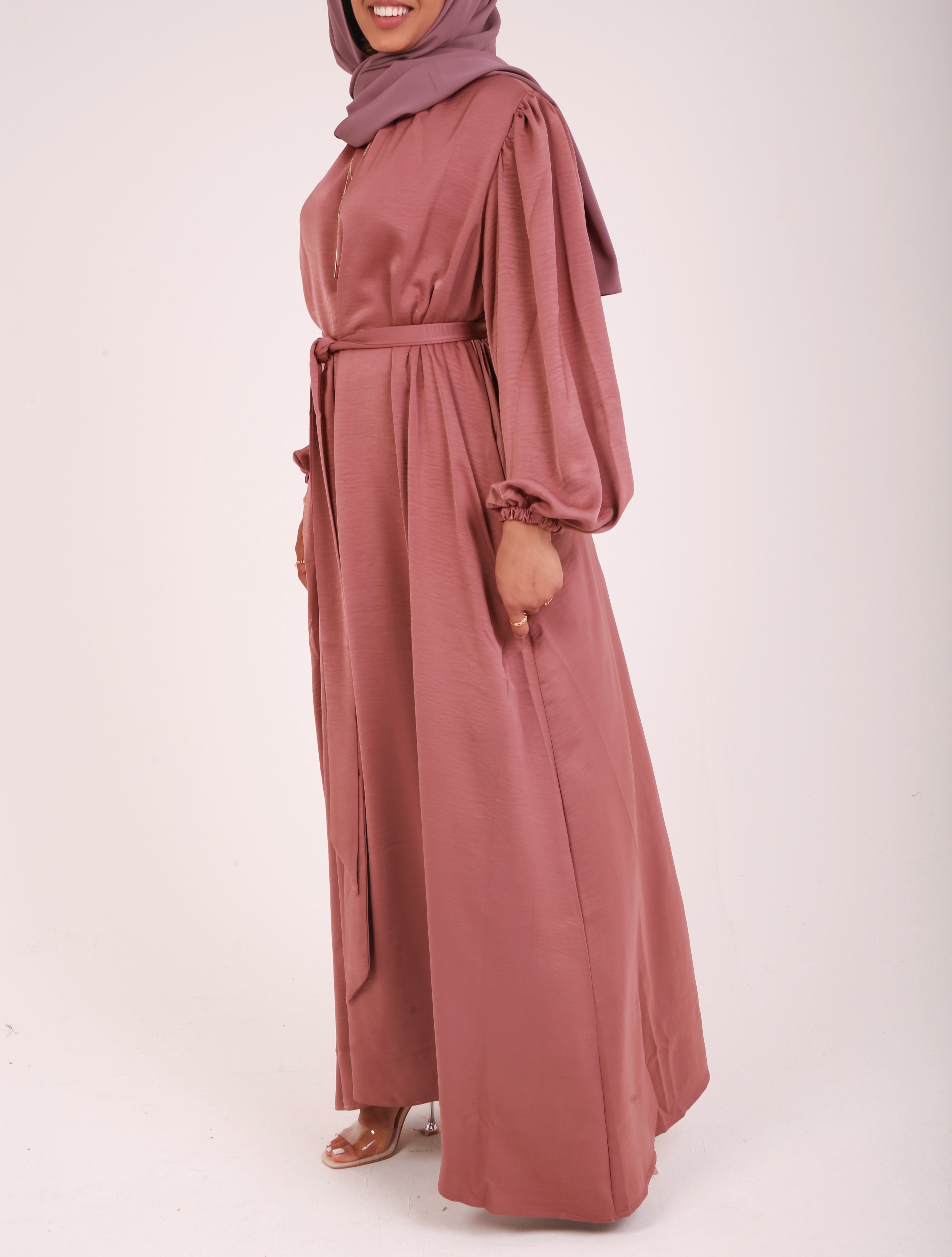 Mink Sienna Satin Abaya