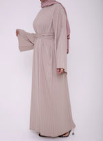 Load image into Gallery viewer, Beige Maysa Closed Abaya with Zip
