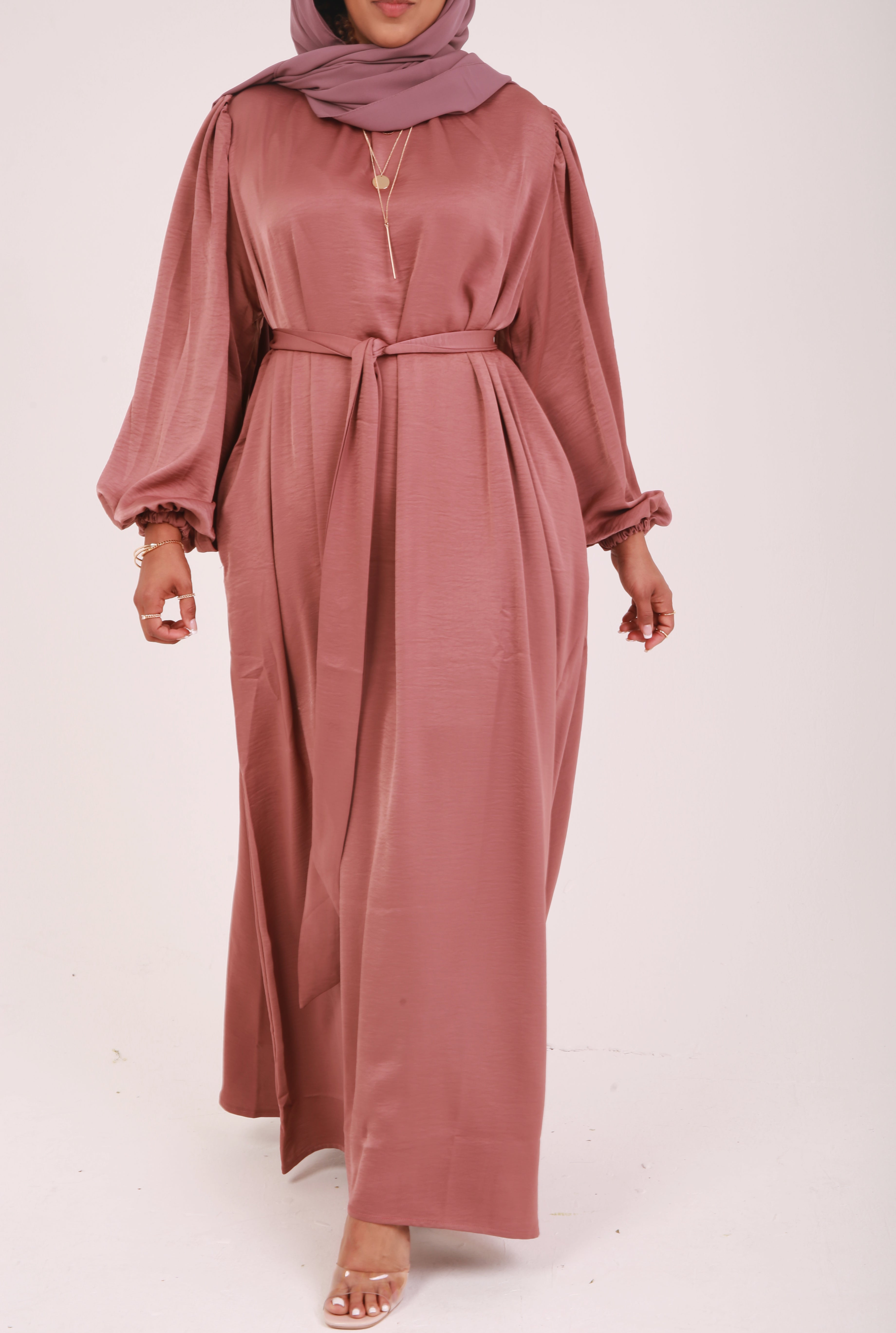 Mink Sienna Satin Abaya