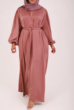 Load image into Gallery viewer, Mink Sienna Satin Abaya
