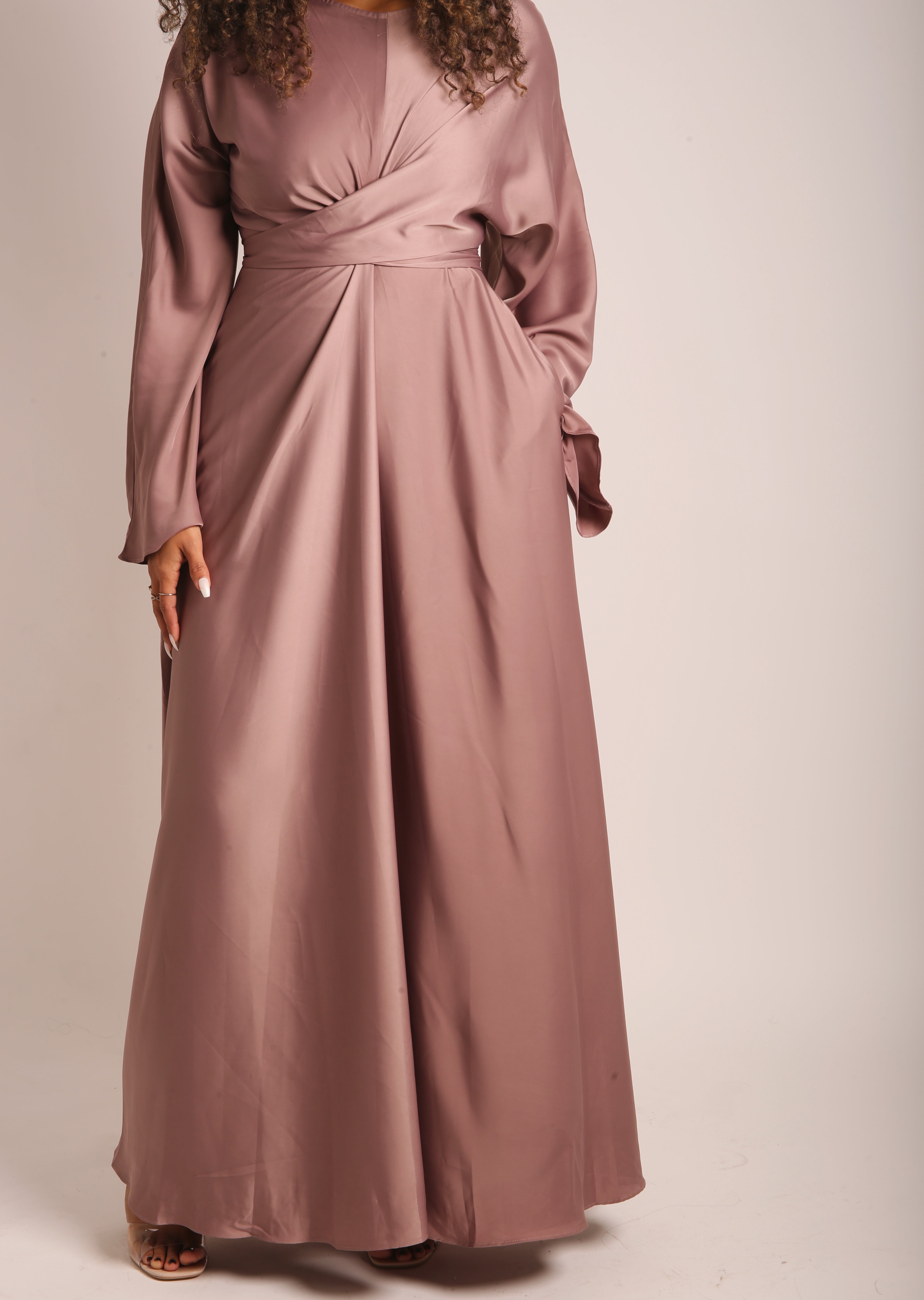 Mink Satin Wrap Abaya